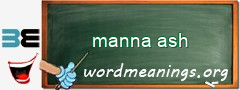 WordMeaning blackboard for manna ash